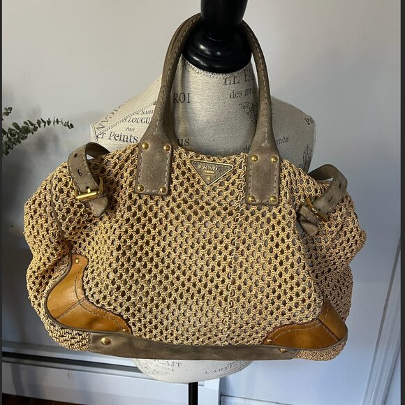 Vintage! PRADA BROWN 2WAY TOP HANDLE BAG - Picture 2 of 12